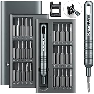 Housolution Precision Screwdriver Set, 31 in 1 Magnetic Cordless Mini Screwdriver Kit Magnetic Repair Tool Kit with 30PCs S2 Steel Bits Screwdriver Handy Repair Tool for Phone Watch Camera Laptop