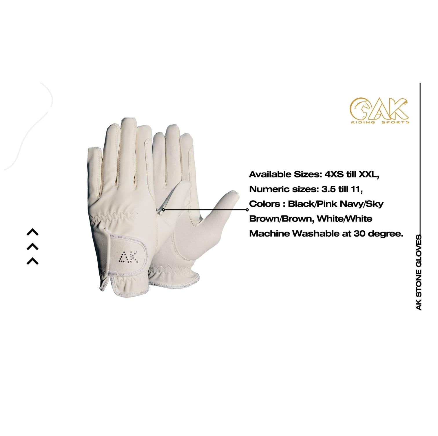 AK - Guantes de equitación para mujer, hombres y niños, con piedras