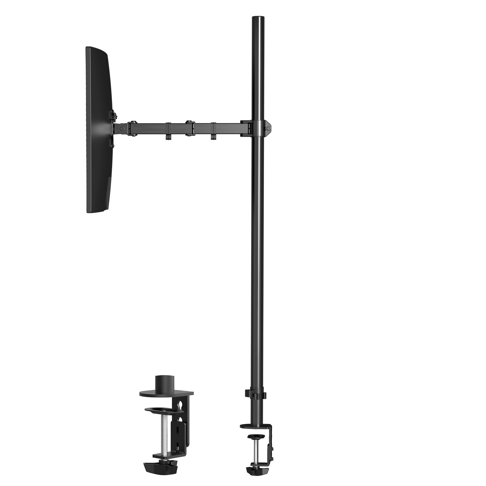 Pholiten Extra Tall Monitor Mount, Tall Monitor Mount, Tall Monitor Arm, Adjustable Monitor Arm, VESA Stand for 1 Screen, up to 47 inch Pole, Single Monitor Mount, Extra Long Single Monitor Stand