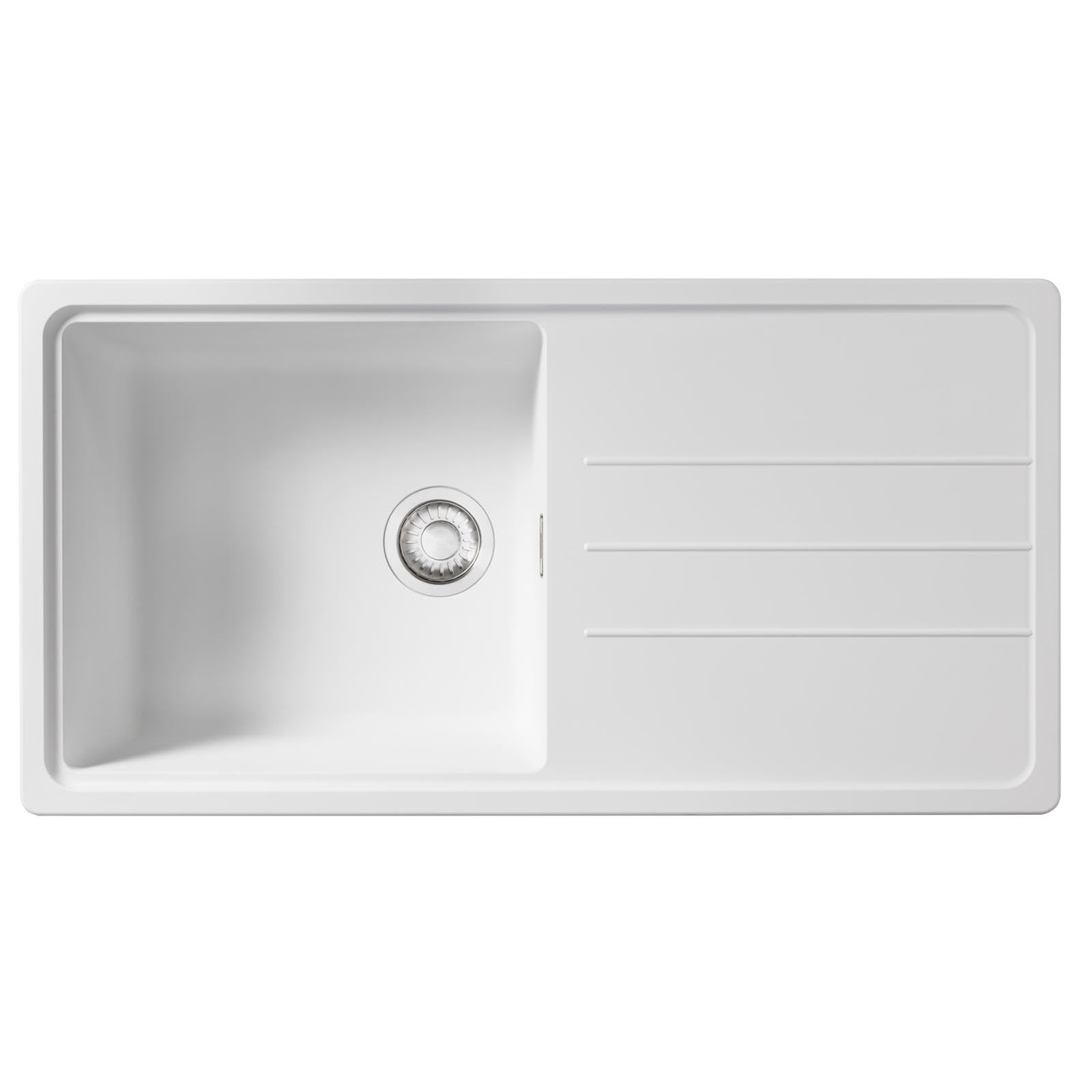 Franke White Junos Jsd611-97Pw 1.0 Bowl Tectonite Reversible Inset Kitchen Sink