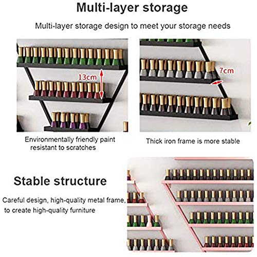 Ledge Wandregal Metall Nagellack Regal 5 Schichten, Dreieck Display Ständer an der Wand des Nagelstudios, Haushalt… – Bild 5
