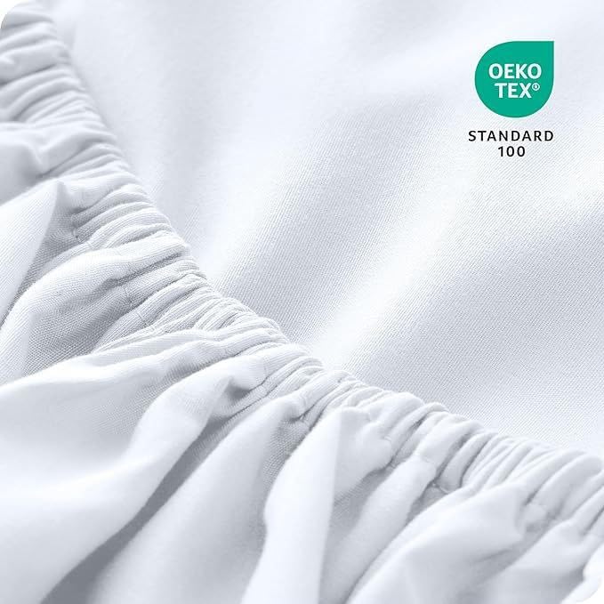Image of 600 TC 100% Egyptian Cotton Fitted Sheet for King Bed Size Fitted Bed Sheet with Pillow Cover for Bedroom, Soft Hotel Quality Size - 72 x78+12 White Pillow Cover Size -18 x 28 Inch