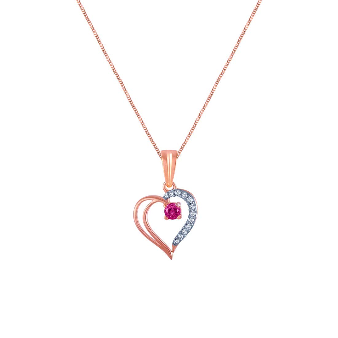p.c. chandra jewellers 18k (750) Rose Gold and Diamond Pendant for Women-picture-11