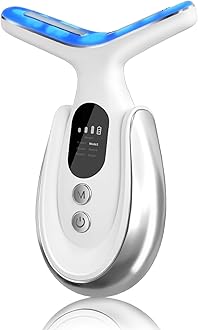 Face Massager Electric, 7 Modes Microcurrent Face Lift Device, with Vibration, 45±5°C Heating Function, Anti-Wrinkle Device for Skin Care,Smoothing Wrinkles,Firming Skin and Neck Lifting (White)