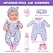 ZQDOLL 12 Inch Baby Dolls with Purple Clothes Set,Washable Doll Accessories Nipple Bottle First Baby Dolls Toy Stuff Playset Gift for Girls Toddlers Kids