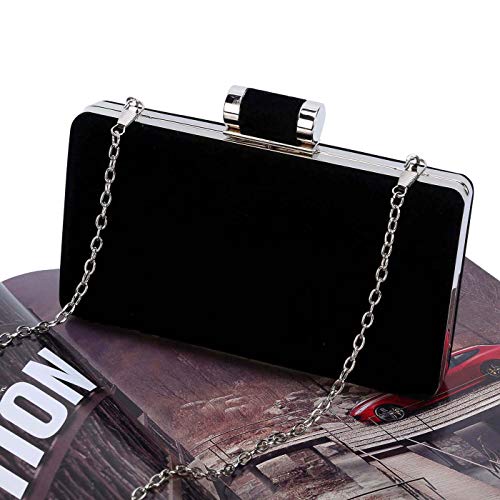 Selighting Elegant Velvet Clutch Evening Bags For Women Formal Wedding Party Clutch Purse Prom Cocktail Handbags Black #TOP6