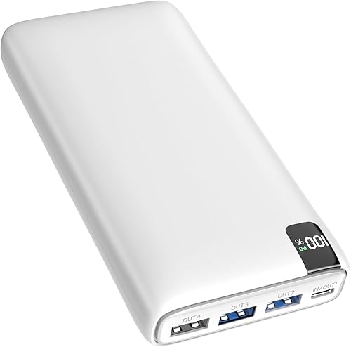 A ADDTOP Cargador portátil de banco de energía - 26800mAh Cargador de teléfono portátil 22.5W Batería de carga rápida PD QC3.0 USB C inOutport para
