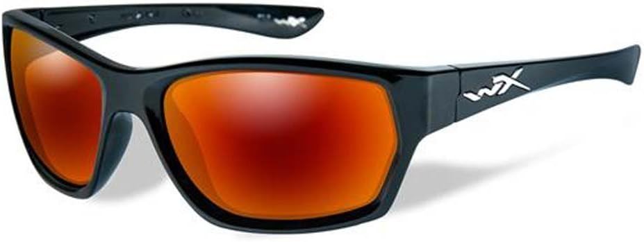Wiley X WX MOXY Polarized Crimson Mirror Lens with Gloss Black Frame (SSMOX05)