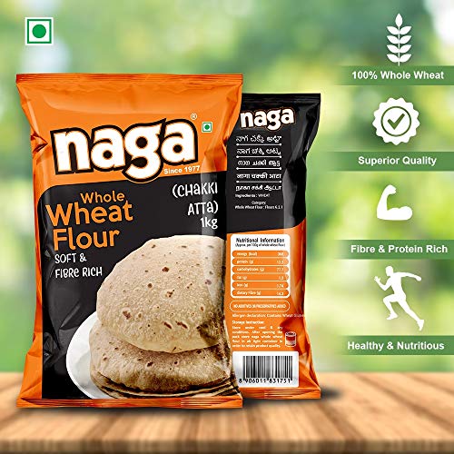 Image of NAGA WHOLE WHEAT CHAKKI ATTA 1 KG