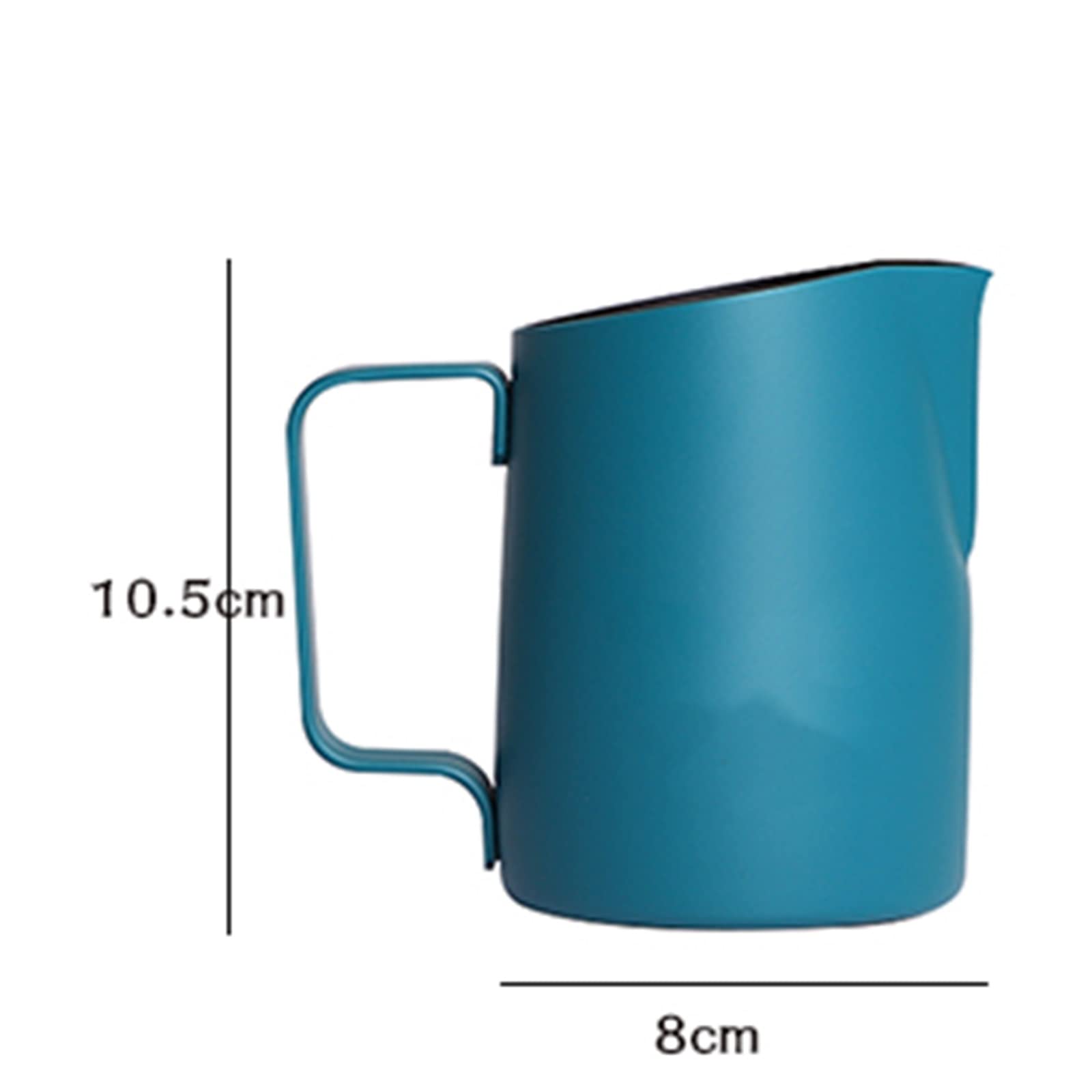 Jarras para Espumar leche Copa de flores acero inoxidable taza espuma leche en relieve Barista del arte latte(Verde,10.5x8cm)