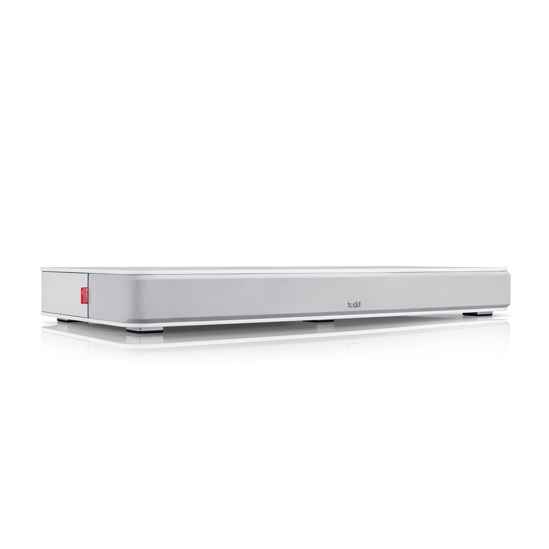 Teufel CINEDECK - Sounddeck Soundbar mit integriertem Subwoofer, 9 High-Performance-Töner, Dolby Audio, Dynamore, Bluetooth aptX, HDMI, für Musik, TV, Gaming Wiedergabe - Weiß