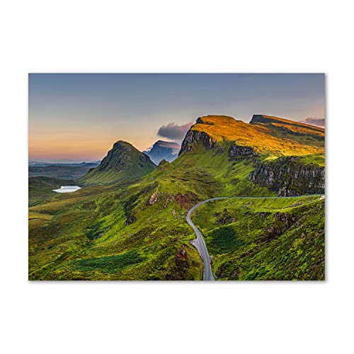 Crédence de cuisine 100x70 dosseret verre trempé paysage vert fond de hotte