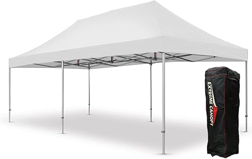 Miniatura 53 de Extreme Canopy Tienda de campaña desplegable instantánea de aluminio resistente comercial (negro, 13 pies x 26 pies) Negro -,Rojo