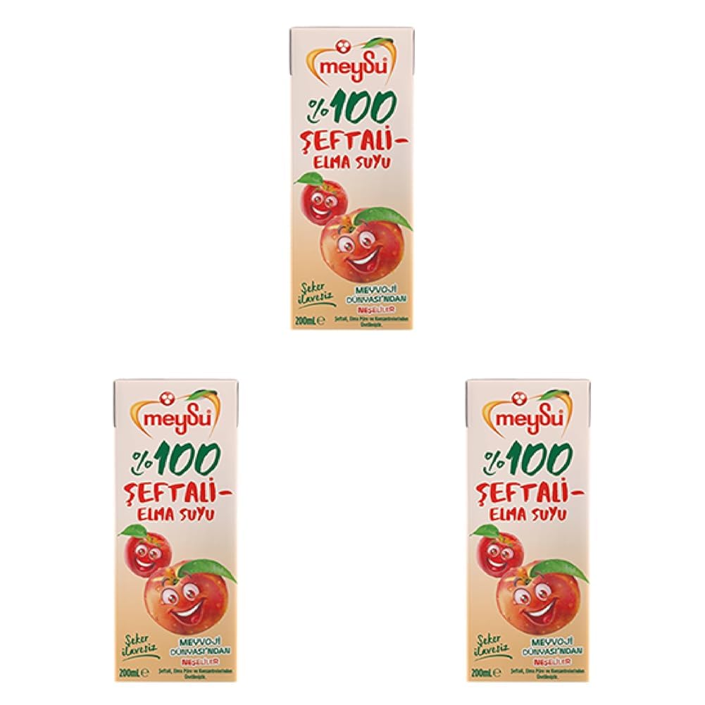 Meysu%100 Şeftali-Elma Suyu 200 Mililitre (3 paketi)