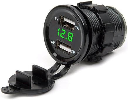 GUOxufei 3pcs 4.2 un Cargador de Coche, Encendedor de Cigarrillos USB Dual, Enchufe de Socket LED volt?metro Impermeable, Adaptador de Carga Inteligente del tel?fono m?vil,Red GUOxufei 3pcs 4.2 un Cargador de Coche, Encendedor de Cigarrillos USB Dual, Enchufe de Socket LED volt?metro Impermeable, Adaptador de Carga Inteligente del tel?fono m?vil,Red