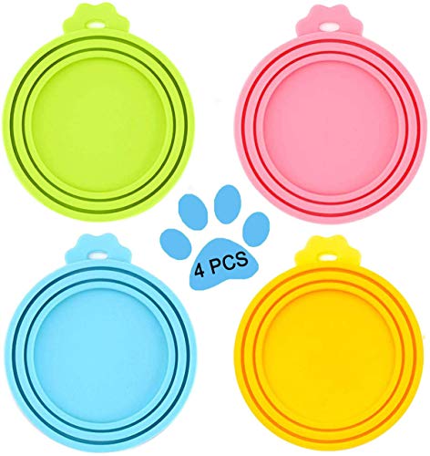 Notable Pet Can Lids, 4 Pack Universal Silicone Pet Can Covers for Cat Dog Food Storage, Multicolor Pet Can Tops Fit 3 Standard Sizes, BPA Free