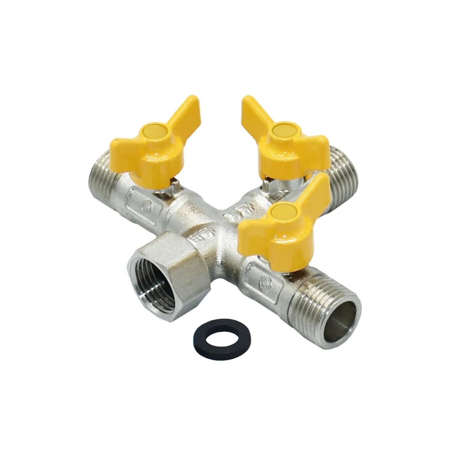 Dual Outlet Water Splitter Valve Brass 2/3-way 1/2" Male Female Thread Connector Splitter