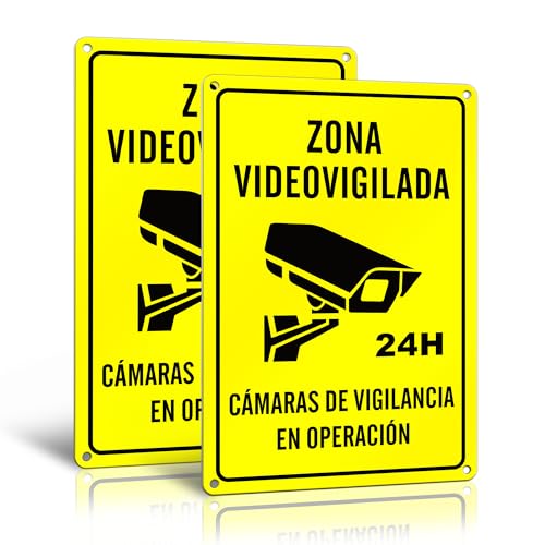 TAKULA 30 * 20CM Cartel Zona Videovigilada Camara de Vigilancia,Cartel Zona Videovigilada Homologado, Alarma Securitas Direct