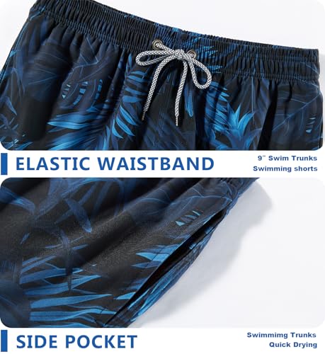 Image of APTRO Men's Long Swim Trunks with Mesh Lining Beach Bathing Suits Board Shorts Swimwear with Pockets and No Mesh