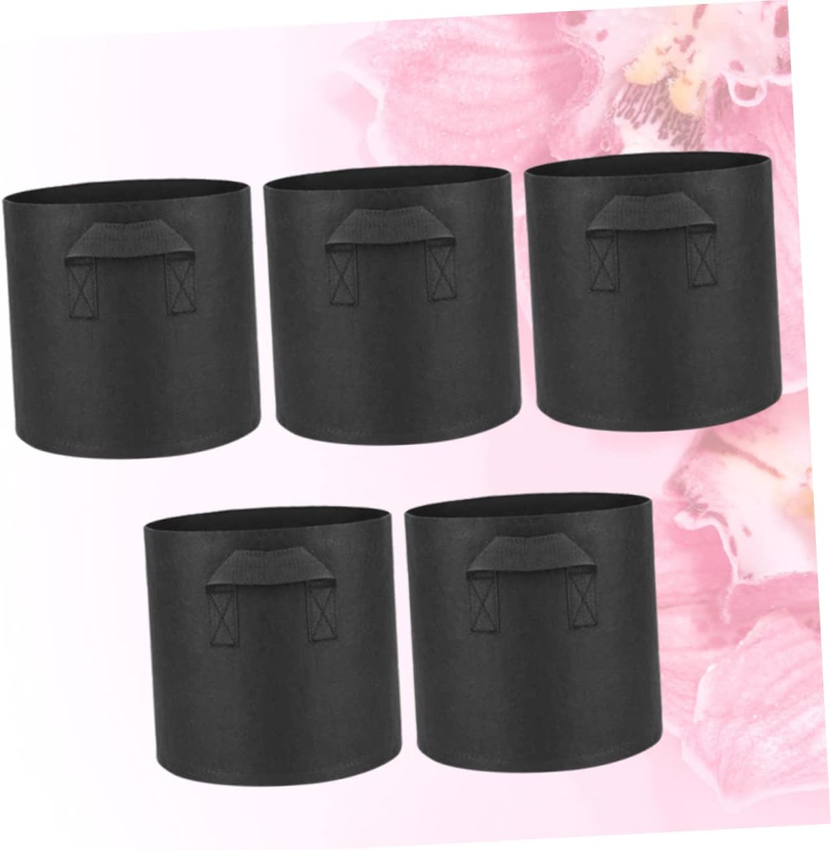 balacoo 3sets Felt Planting Bag Round Portable for Vegetables Breathable Nonwoven Gardening Pouches for Patio and Balcony Use