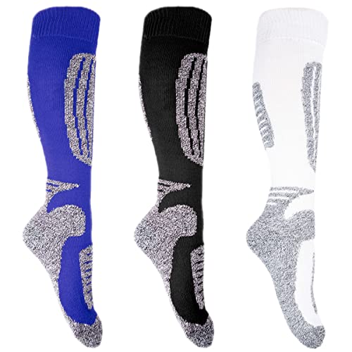 Goldschmidt Trachten Ski Socken mit Polsterung | Skistrümpfe Set 3 Paar Skisocken | Thermo Kniestrümpfe Funktionssocken mit Wolle | atmungsaktiv, warm & schweißaufsaugend