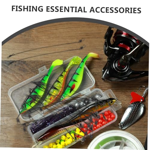 50pcs Steel Fishing Leaders con Giratorios y Snap miniatura 7