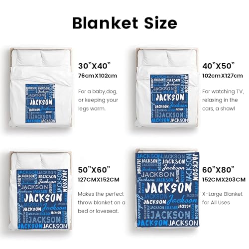 Personalized Name Blanket Customized Baby Blankets for Girls Boys Adults Monogrammed Blankets and Throws Christmas Birthday Mothers Fathers Valentines Day Gift