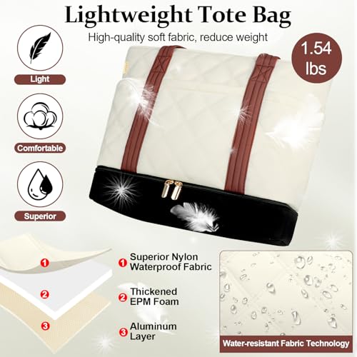 Lunch Tote Bag for Women with 15.6 Inch Laptop Compartment& Clutch Purse, Lightweight Puffer Laptop Tote Bags with Independent Insulated Lunch Compartment, Briefcase for Office Teacher Nurse4