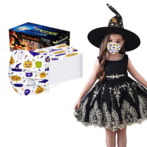 AxiBa Bandanas faciais descartáveis para crianças, bandanas faciais descartáveis de 3 camadas não te