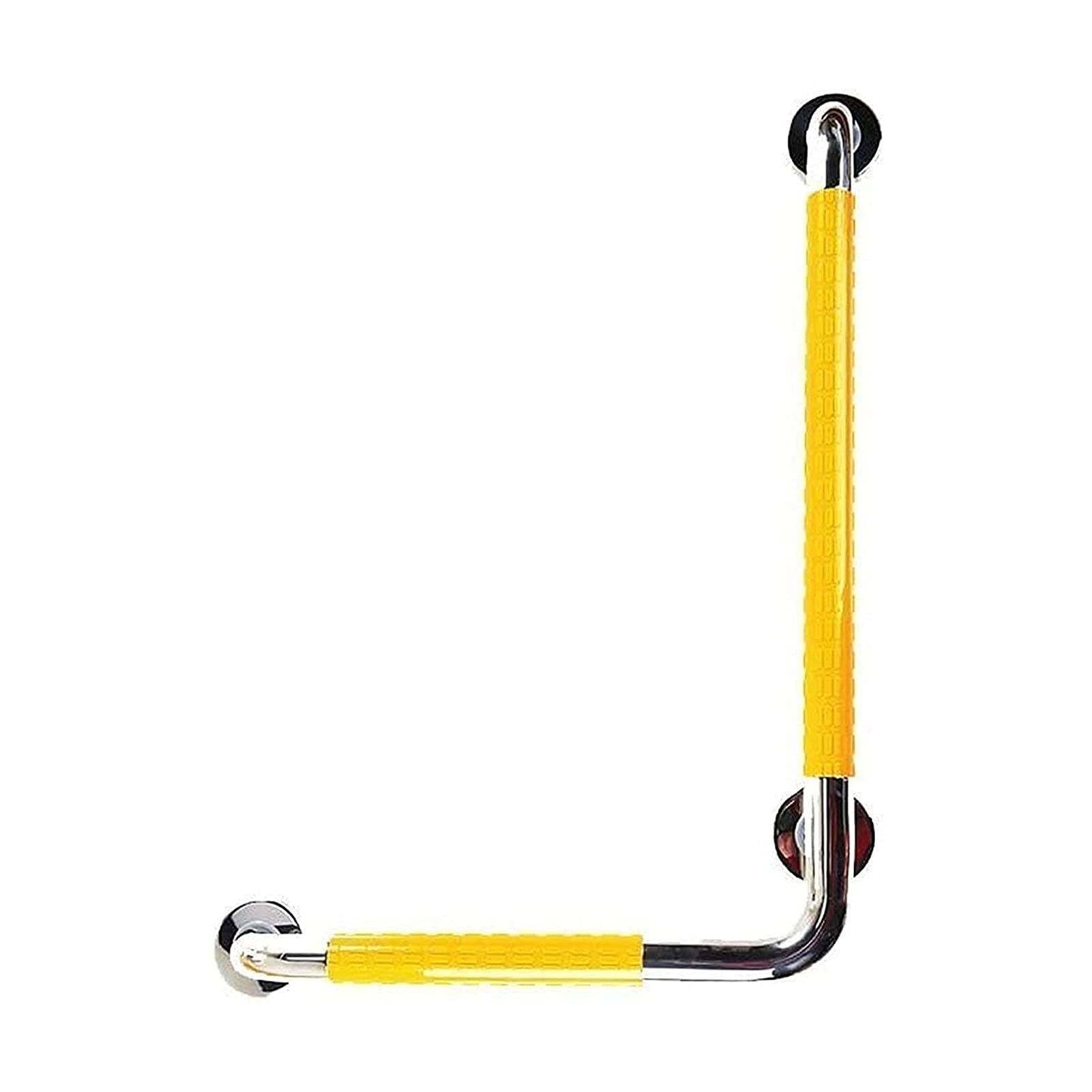 L-Shaped Bathtub Handrail, Safety Bathroom Grab Bar Elderly Disabled Barrier-Free Handle Anti-Slip Armrest Anti-Slip Bar(Yellow,Left)