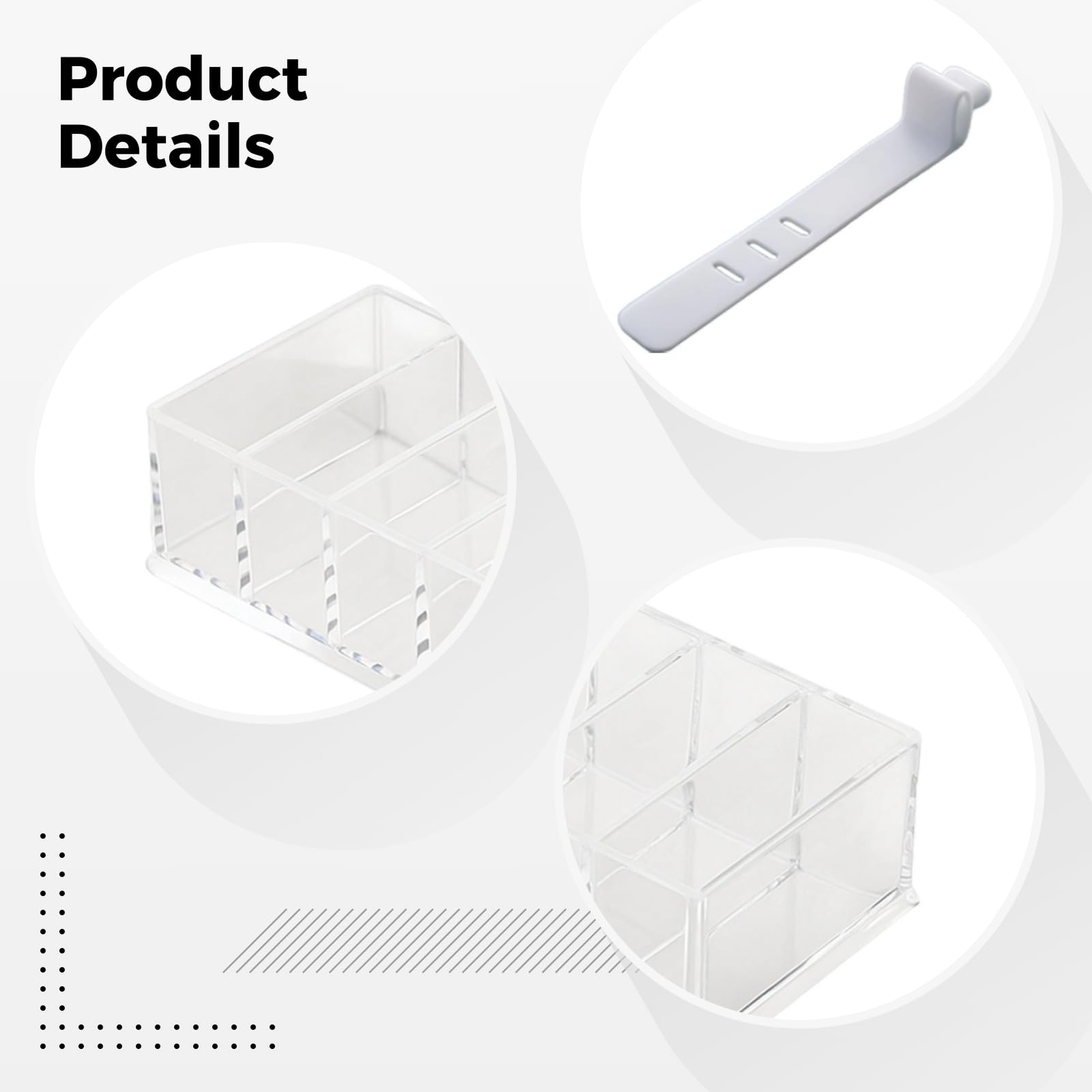 4 scatole organizer per cavi in acrilico, scatola trasparente con divisori, include 40 fascette e 48 etichette adesive