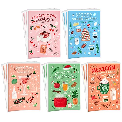 Hallmark - Hallmark Boxed Christmas Card Assortment with Holiday Recipes (15 Cards with Envelopes) - -22%
