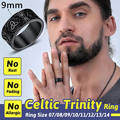 FaithHeart 8mm Moon Star Sun Band Rings for Women Men, Stainless Steel Celtic Knot Band Polished Bands Personalized Customizable2