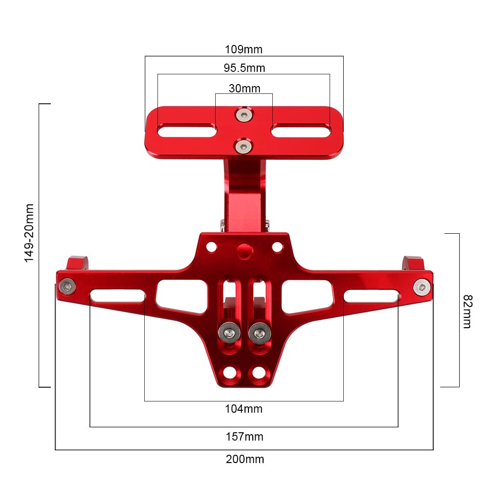 Kennzeichenhalter Motorrad Blende Signal Lichthalterung Moto Zubehör Motorrad Lizenznummer Platte Halter Frame Einstellbar CNC Aluminium mit Licht. Motorrad Kennzeichenhalter(Gold)