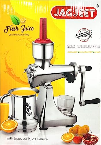 Image of Jagjeet Aluminium 20 No Deluxe Hand Juicer Machine, Pack of 1, Silver color, Made in India Hand Juicer