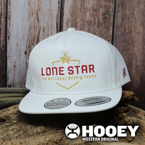 Image of HOOEY Lone Star Beer Patch Trucker Hat for Men, Adjustable Snapback Mesh Baseball Cap, 5-Panel Western Work Hat