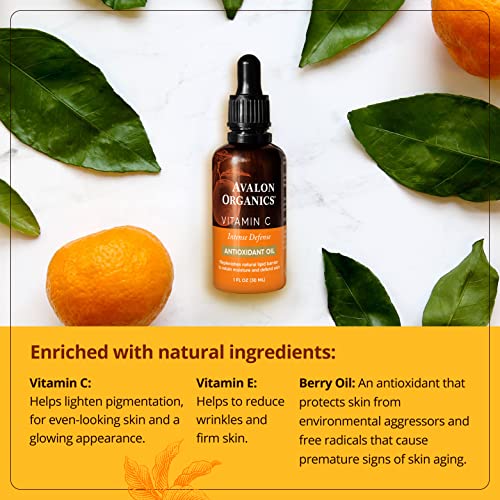 Avalon Organics Vitamin C Oil , Anti-Aging Serum With Essential Fatty Acids, Vitamin E, Hydrating & Brightening Serum, Helps Reduce Lines & Wrinkles #TOP6