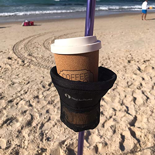 Red Suricata Cup Holder for Drinks – Accessory for Sun Shade Canopy Tent Shelter – Hang on Tent Pole for Drinks, Cups, Bottles and Cans – Holds one Beverage (Black)