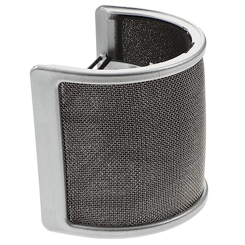 HAMPPLIES Filtro Pop Para Micrófono Saliva y Ruido Protector Metal Mesh Con Banda Elástica Ajustable Compatible Con Micrófonos De Grabación Streaming y Voz Portátil y Ligero