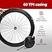 Fincci Set 700x23c Tires Road Bike with 2X Bicycle Inner Tubes 700c - Racing 23-622 Puncture Proof Bike Tires & 60mm Presta Tube - 700c Wheelset for Folding, Touring, Gravel, E Bikes, Bicycle