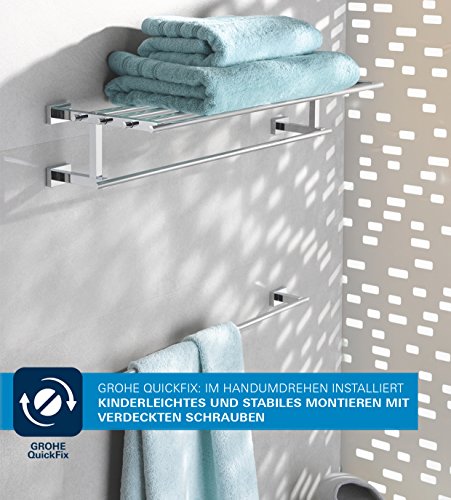 Patère murale GROHE Essentials Cube chromé pour suspendre vos serviettes de bain - 8