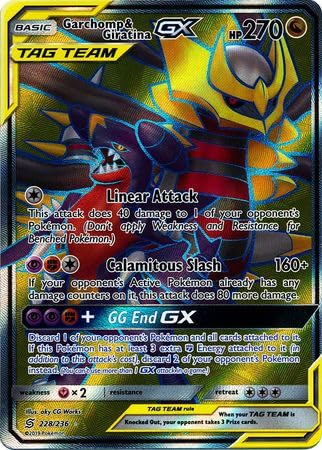 Pokemon Garchomp & Giratina GX - 228/236 - Full Art Ultra Rare Sun