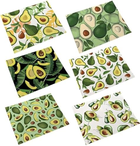 Set di 6 tovagliette colazione in cotone e lino, resistenti al ca...