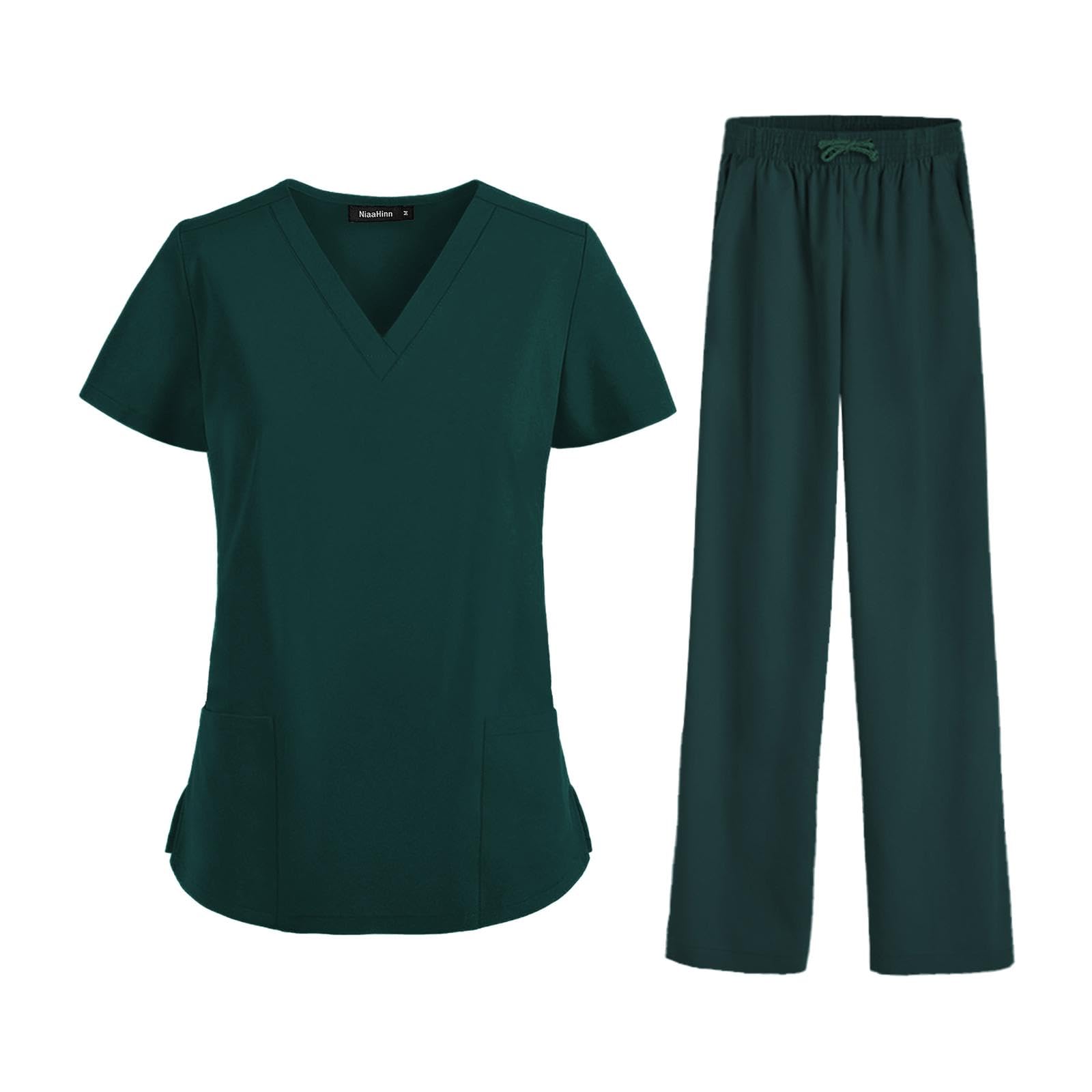 rockible Las mujeres friegan los uniformes de la ropa de trabajo de la manga corta friegan el sistema para el peluquero del animal doméstico del centro de, Verde, SG