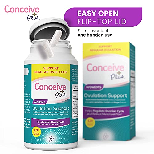 Conceive Plus Ovulation - Myo-Inositol & D-Chiro Inositol Supplement, Regulate Cycles, Pcos Vitamins, 120 Caps, 30 Days Supply #TOP4