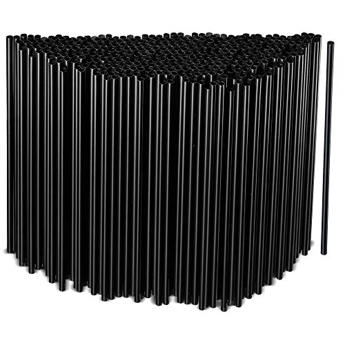 [1000 Count - Black] 5'' inch Plastic Stirrer Stick Disposable Sip Straws, Sticks, For Sipping, Cocktails, Bars, Coffee Stirrers