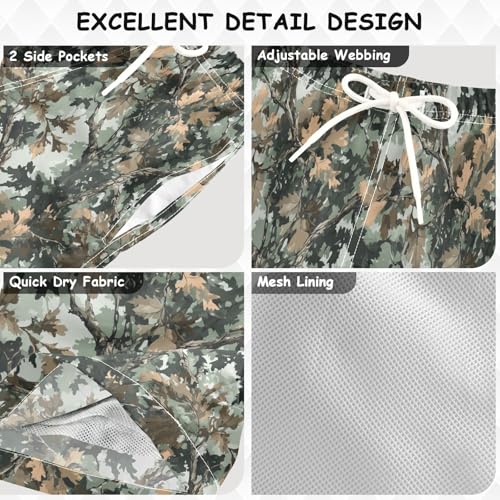 JUNZAN Boys Swim Trunks Camo Tree Beach Swim Shorts Boy Swimsuit 8 Quick Dry3