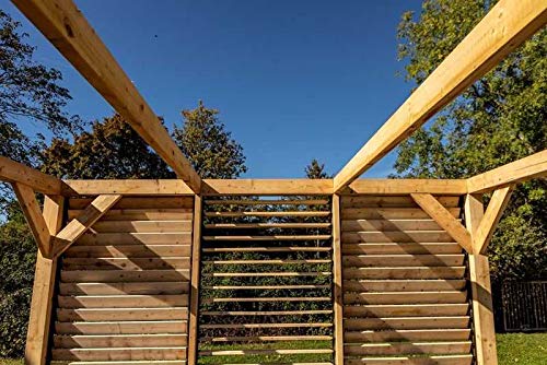 Pergola Bioclimatique 12.20m² Bois Naturel - VT3436V
