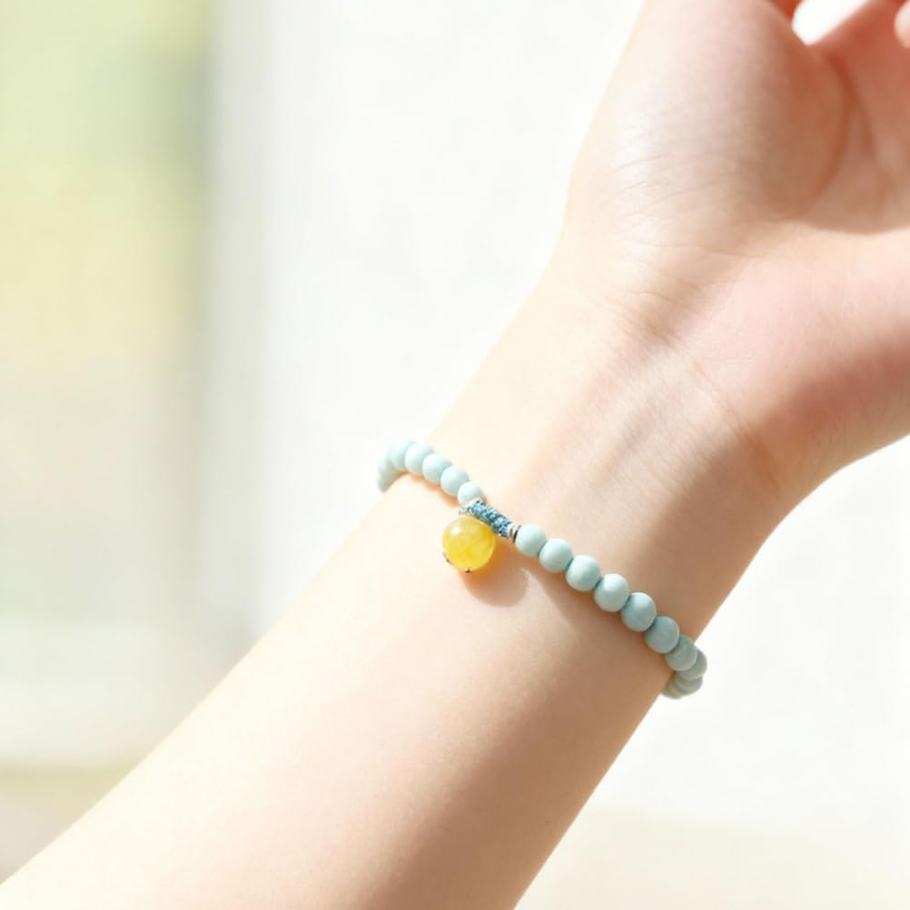 Pulsera de Cristal Turquesa para Mujer, Pulsera de Piedra Natural de 0.197 in, Pulseras de Piedras Preciosas Ajustables, Pulseras de Cuentas de Yoga para Mujeres y Hombres,5mm