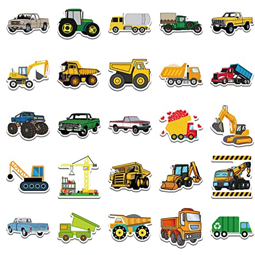 Funny Truck Stickers For Kids, 50 Pcs Engineering Vehicle Vinyl Waterproof Water Bottle Stickers Laptop Aesthetic Skateboard Computer Phone Hydroflask Crossing Stickers For Teens,Girls,Kids #TOP2